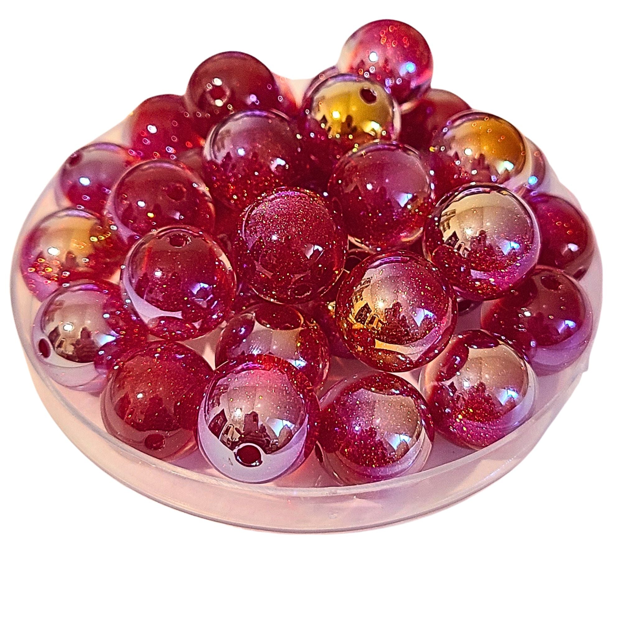 ARTSHOP Boules Glitters 270 Glitter perle x15 Cerise AB 16MM
