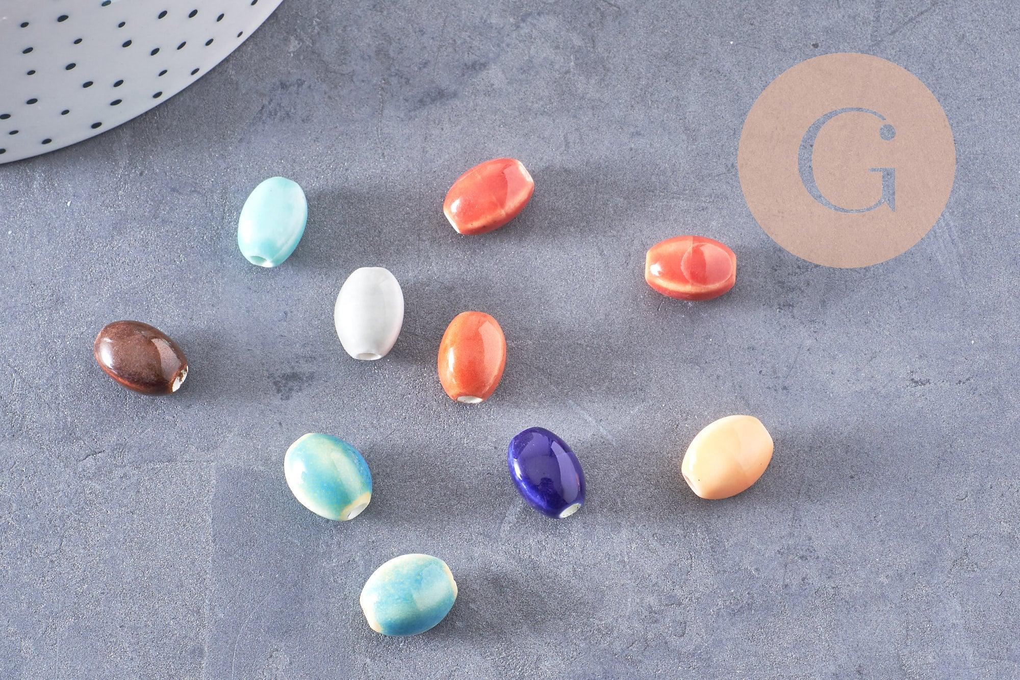 Gingerlily G10323 perle porcelaine ovale 12mm x10
