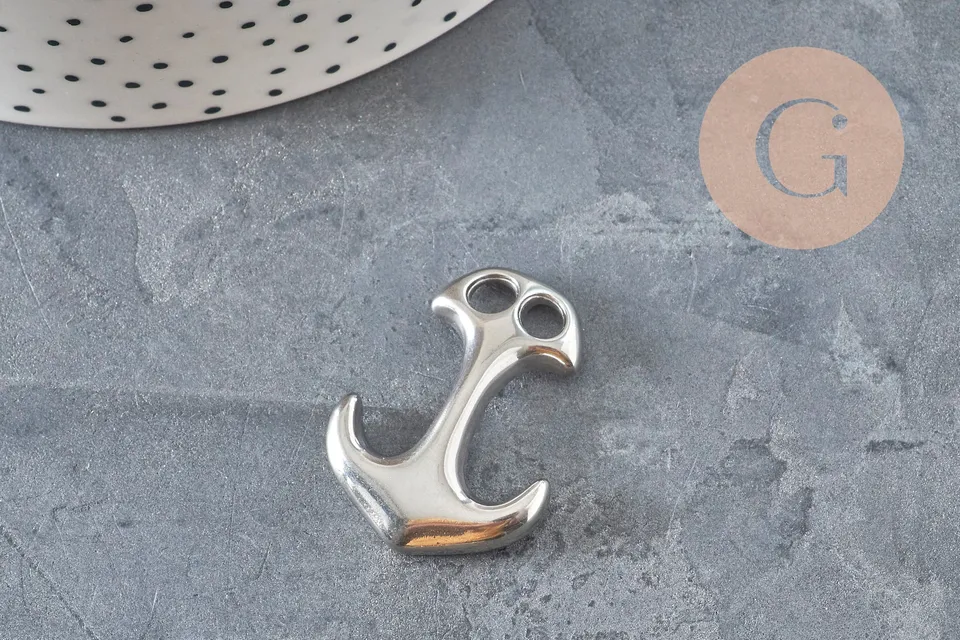 Gingerlily Apprêts G11288 fermoir ancre acier platine 31mm x1