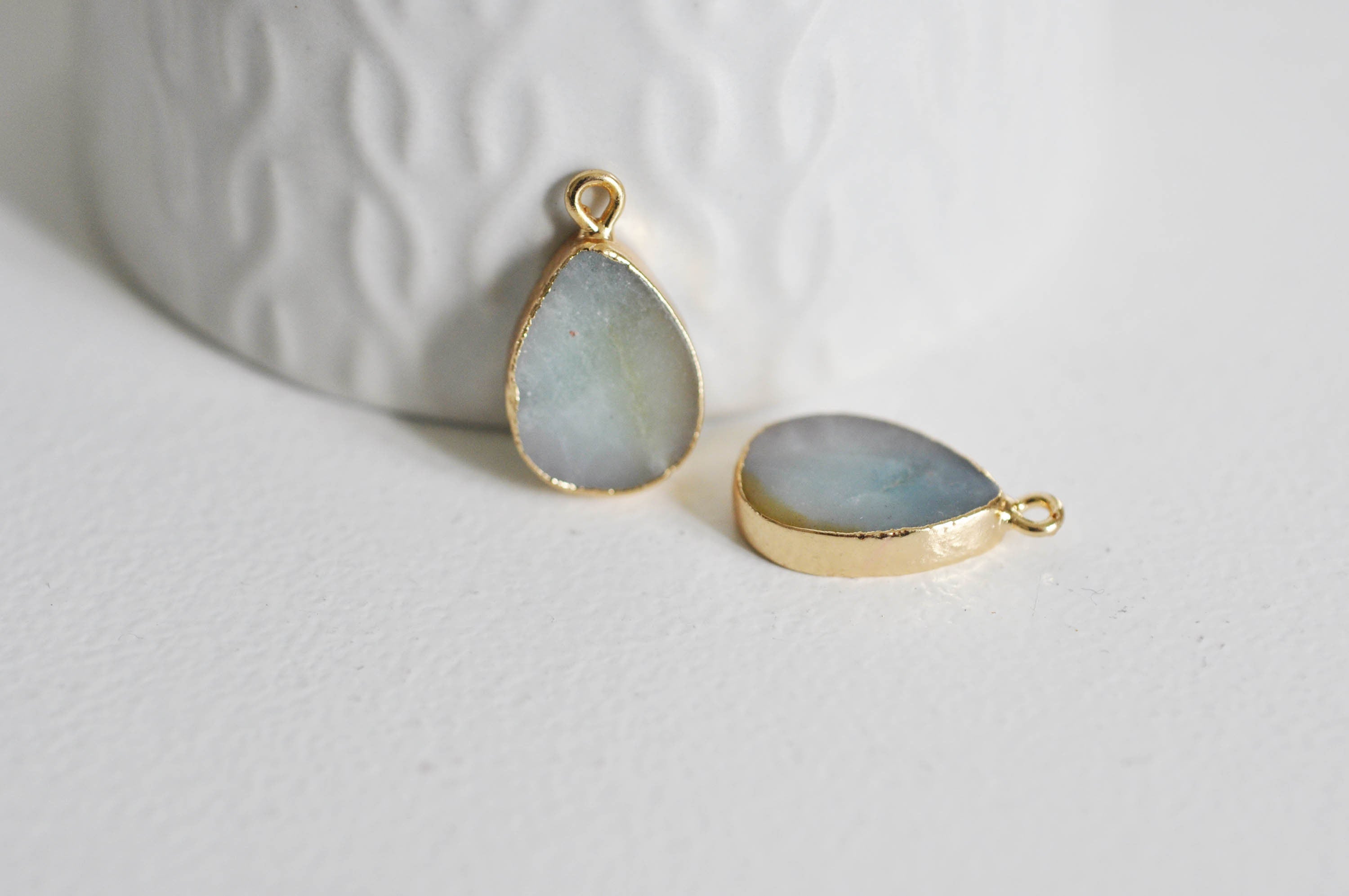 Gingerlily G1174 pendentif goutte amazonite doré 22mm