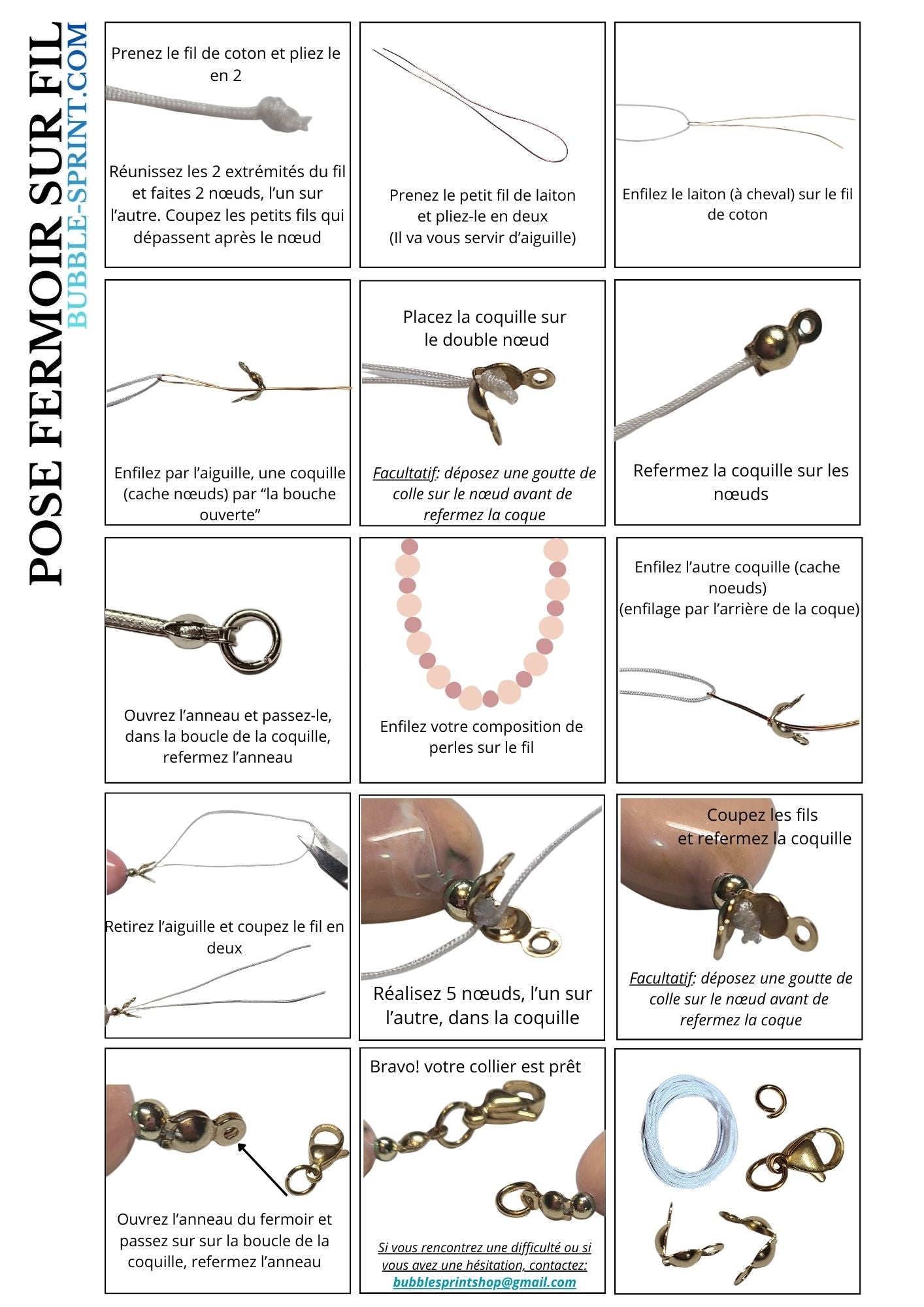 ARTSHOP Apprêts pack montage collier argenté x1