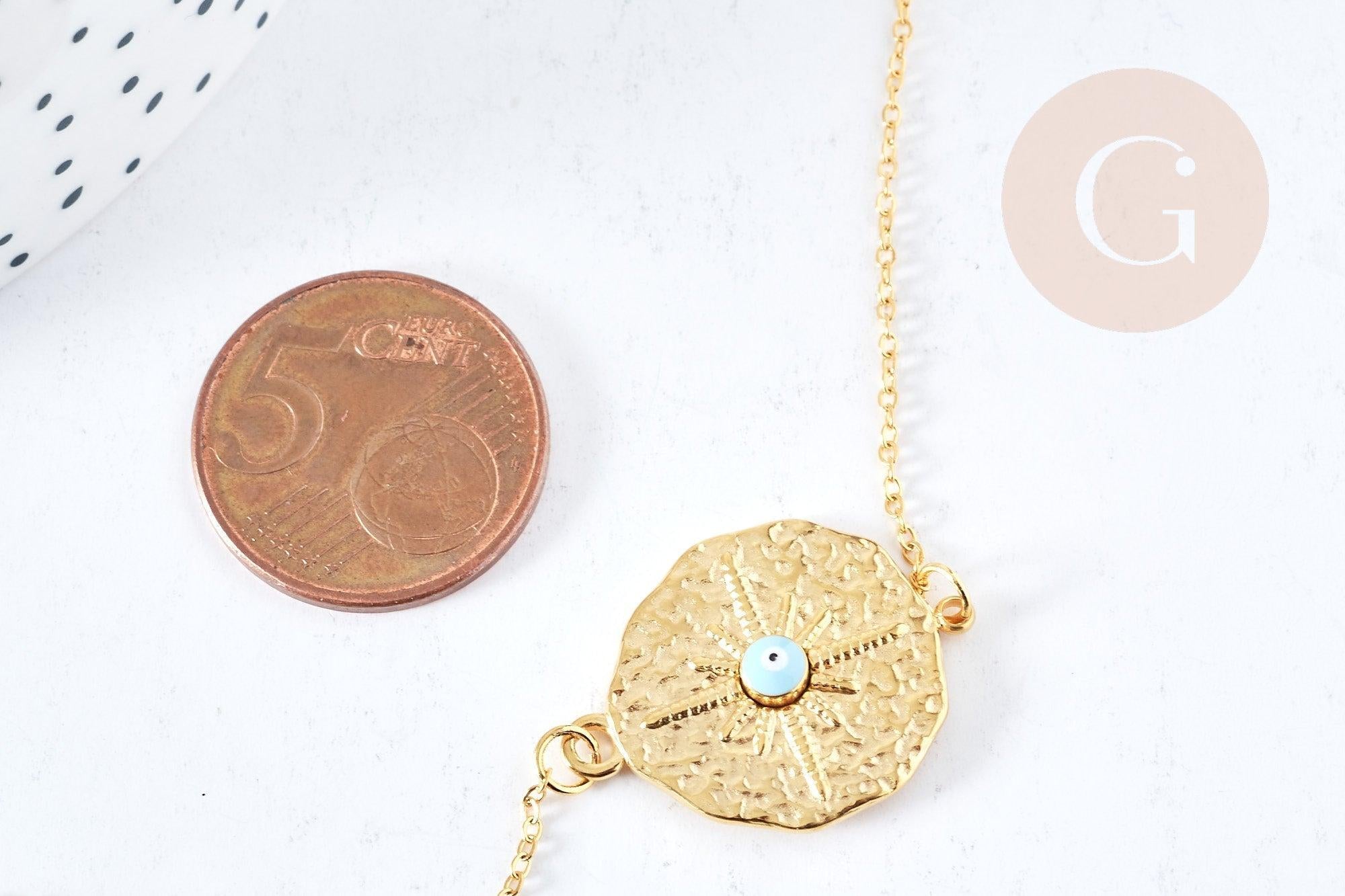 Gingerlily bracelet médaille étoile acier doré 25 cm x1