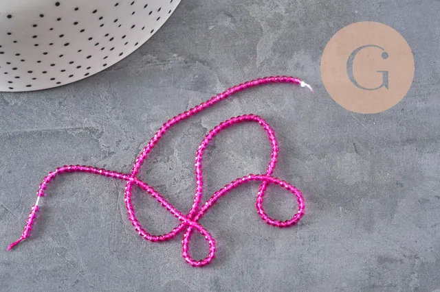 Gingerlily Perles Abacus G11342 fil perles cristal rose 2mm