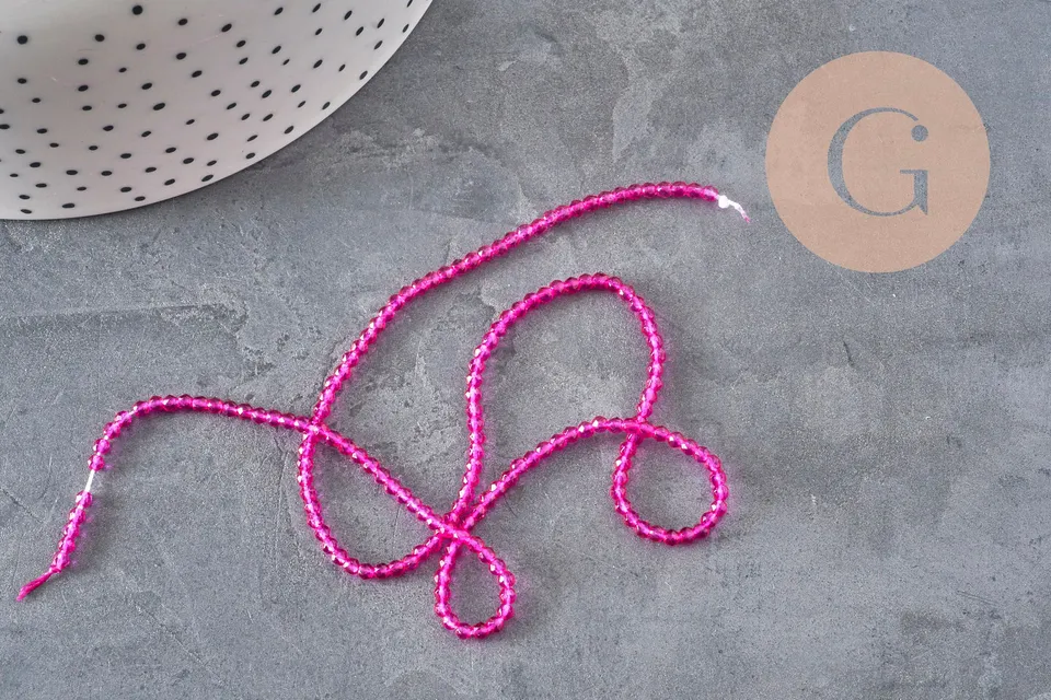 Gingerlily Perles Abacus G11342 fil perles cristal rose 2mm