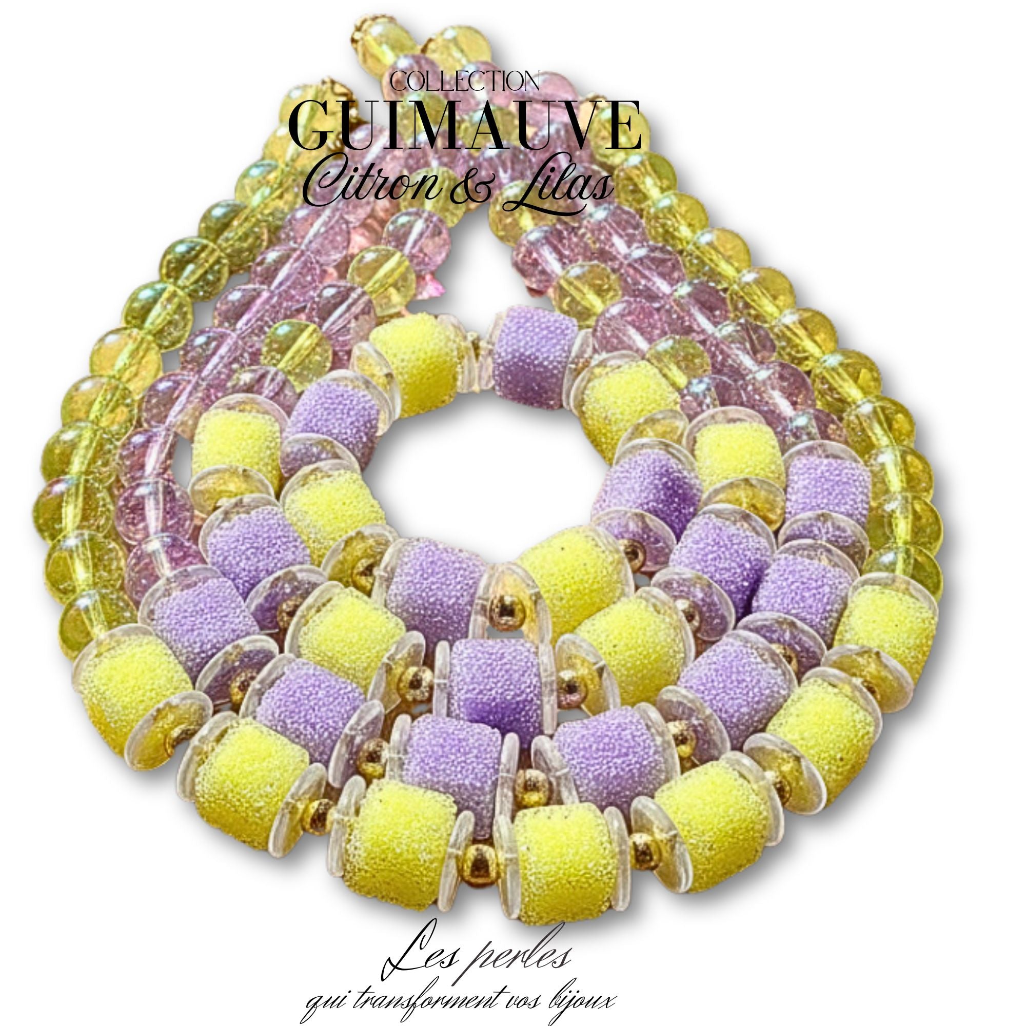 ARTSHOP Guimauve kit collier lilas cubes 50 cm