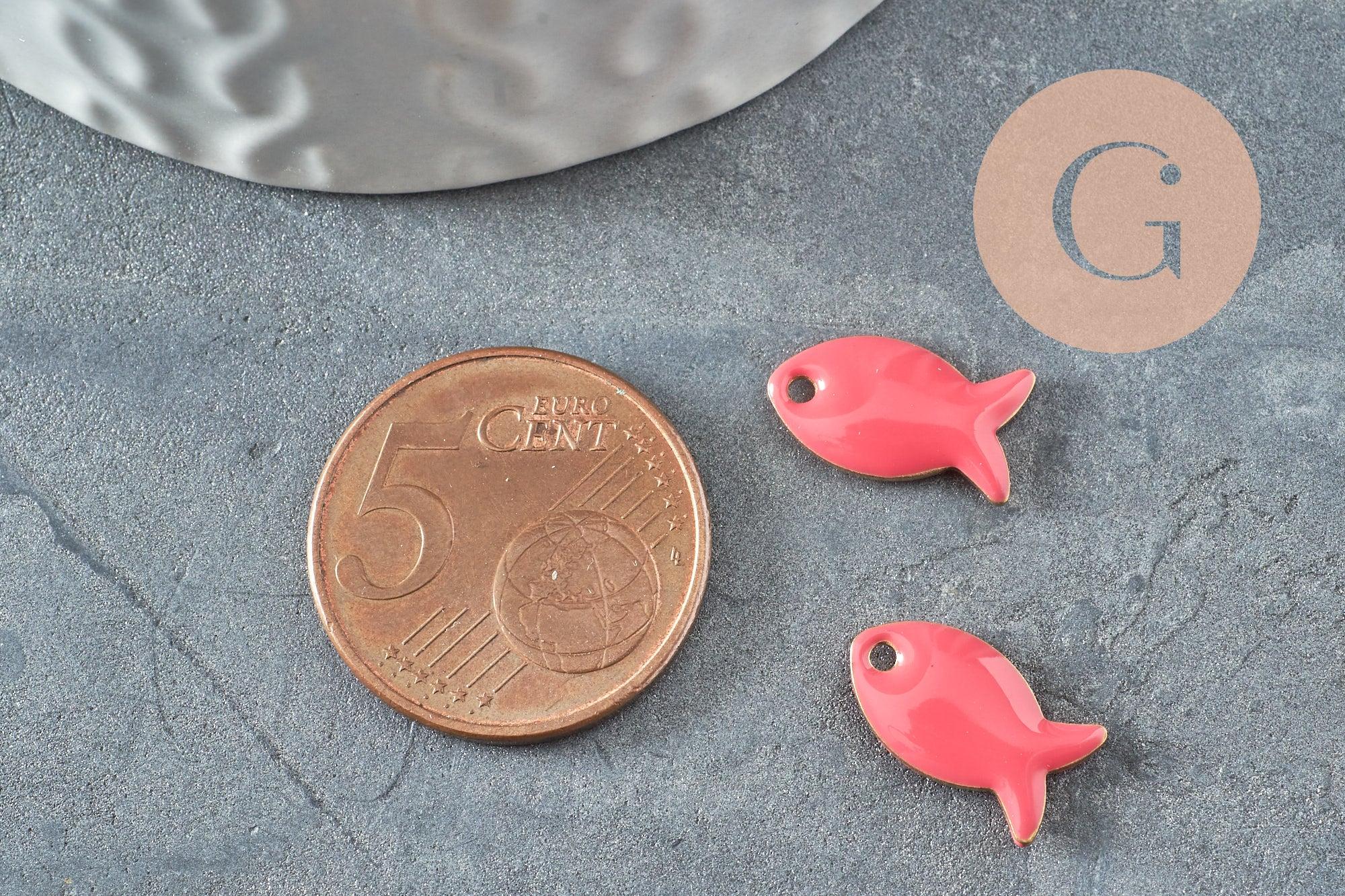 Gingerlily Pendentifs G10130 pendentif poisson rose 13,5mm x2