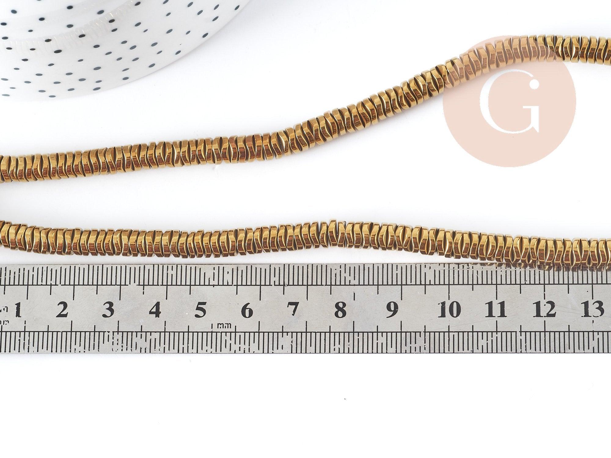 Gingerlily Perles DIY perle heishi dorée 6mm fil 40cm G8977