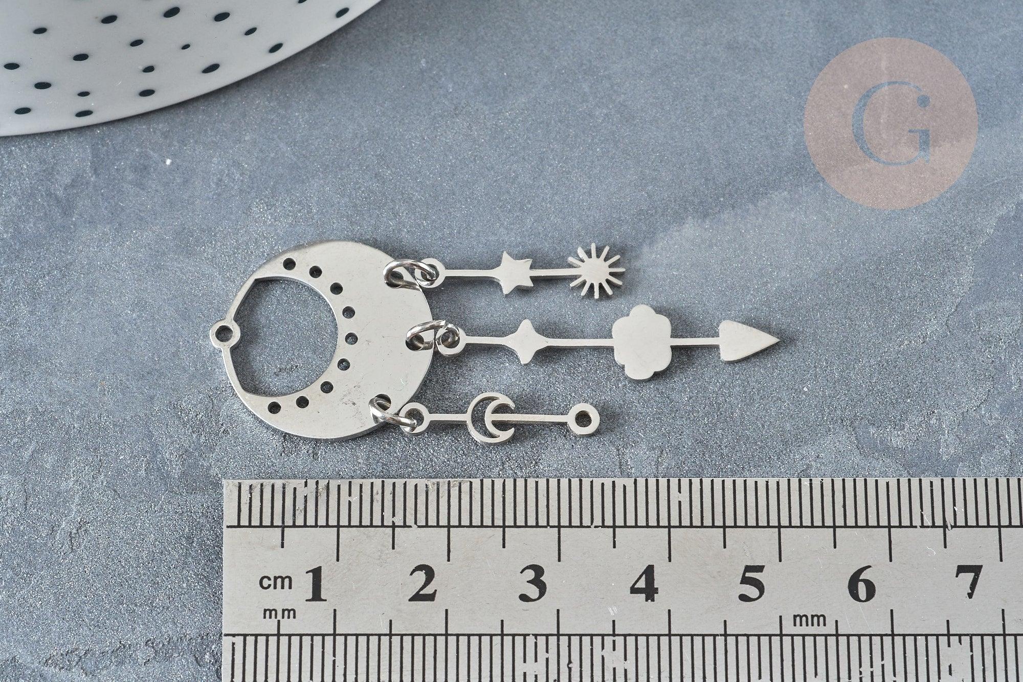 Gingerlily Pendentifs pluie G7389 pendentif acier argenté 55mm