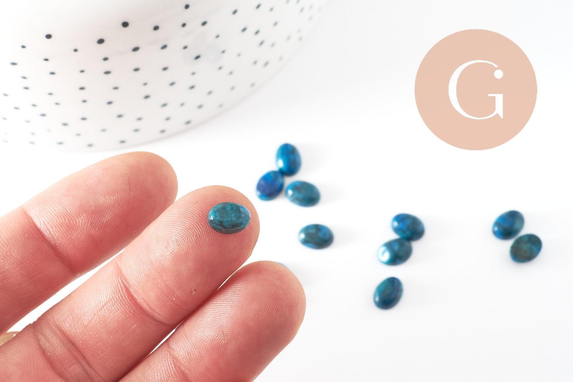 Gingerlily G10120 cabochon ovale jade bleu 8x6mm