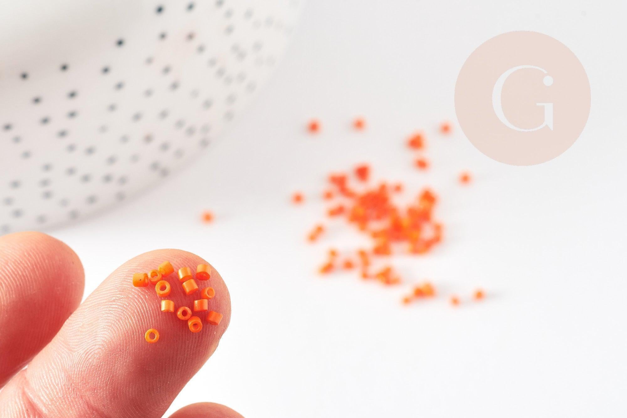 Gingerlily Perles rocaille tube verre orange opaque 2mm sachet 8g