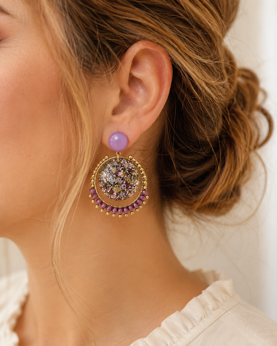 Little Hands Bijoux Bloom boucles d'oreilles Deep Blue bleu