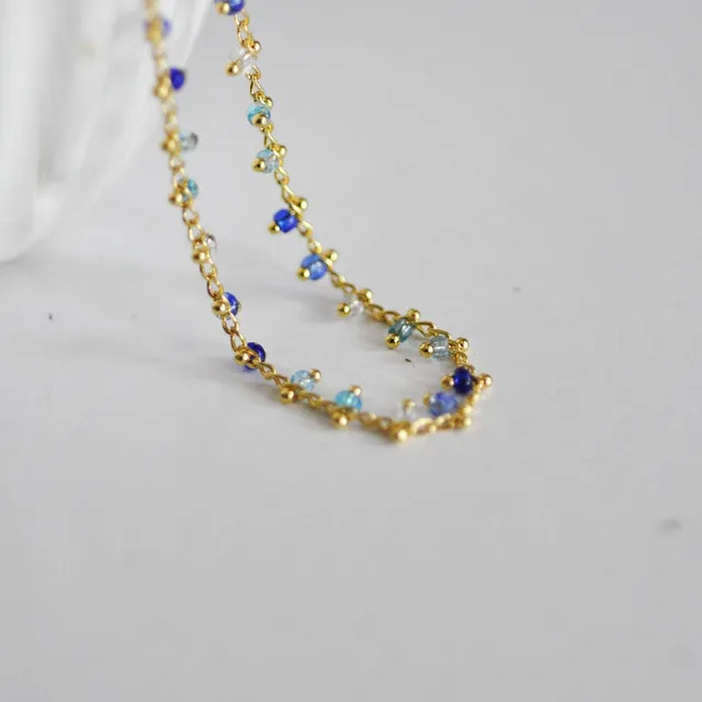 Gingerlily Chaînes G629 chaîne perles bleues 1 mètre 2 mm