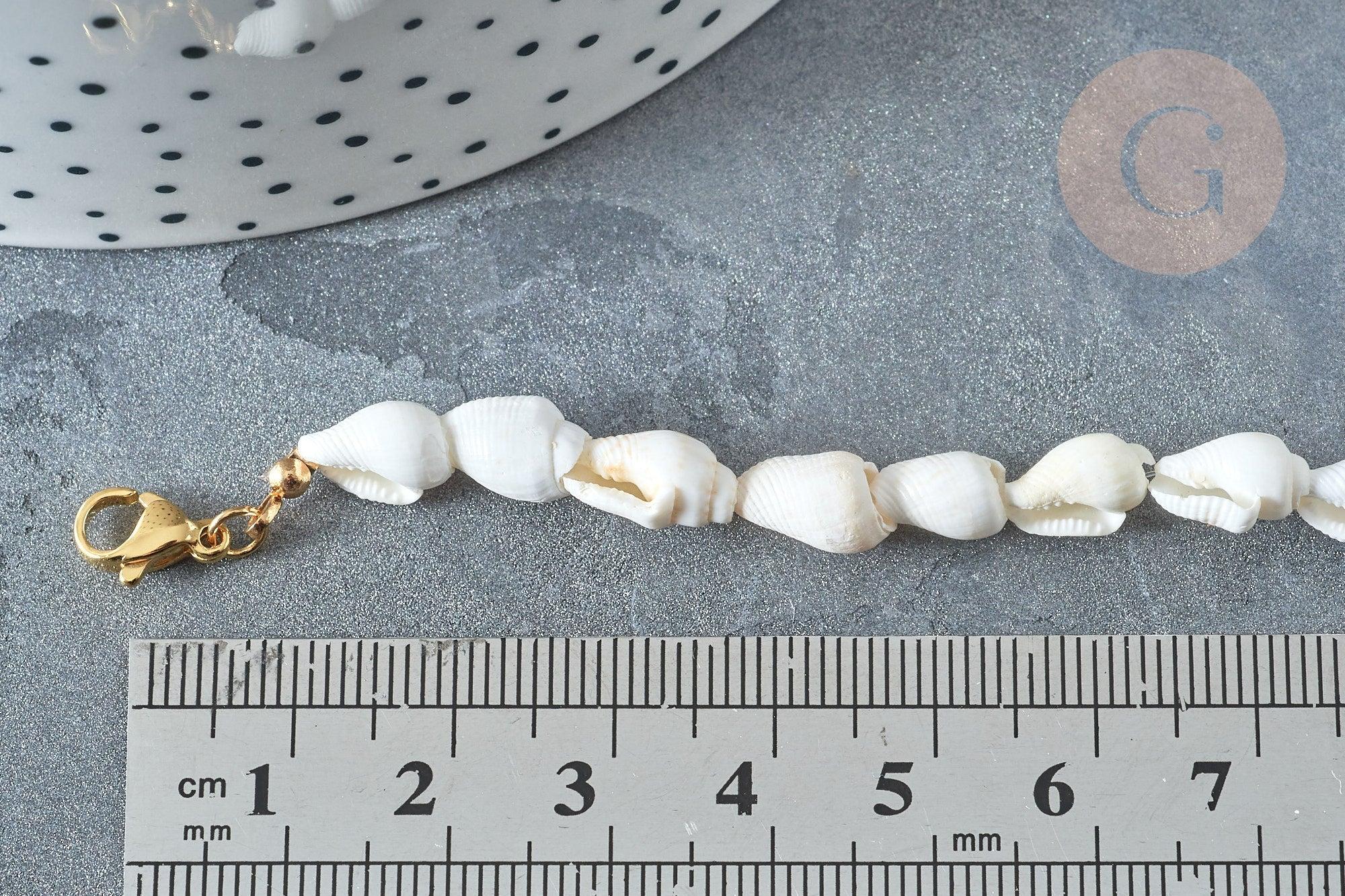 Gingerlily Pendentifs DIY G7803 bracelet coquillage blanc 19,5cm