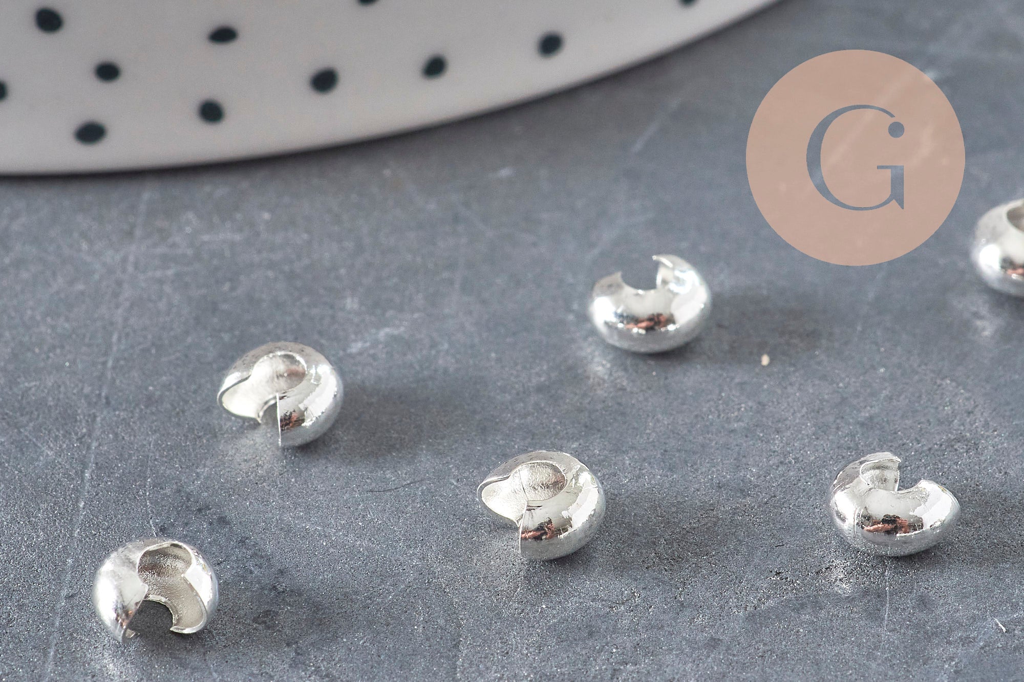 Gingerlily G11179 caches perles à écraser argenté 4mm x20