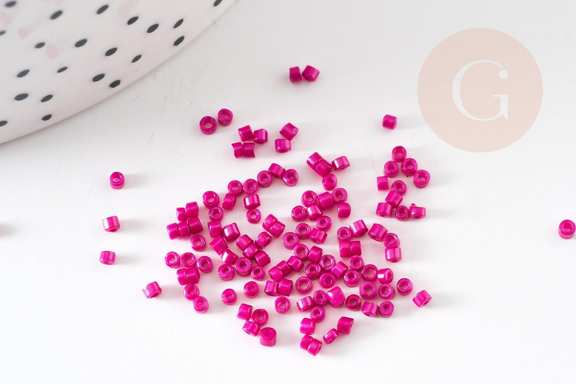 Gingerlily Perles rocaille tube rose fuchsia 8g
