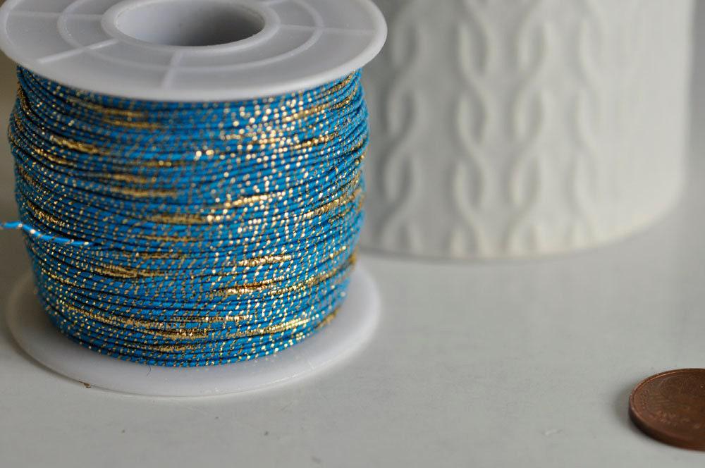 Gingerlily Perles cordon bleu or nylon 1.5mm 1m G301