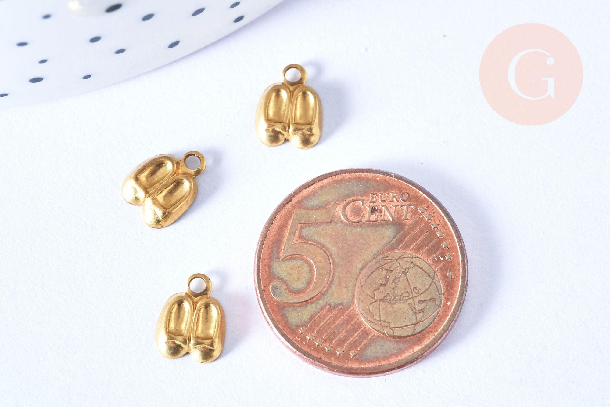 Gingerlily Pendentifs G6552 breloque ballerines laiton brut 7mm x5