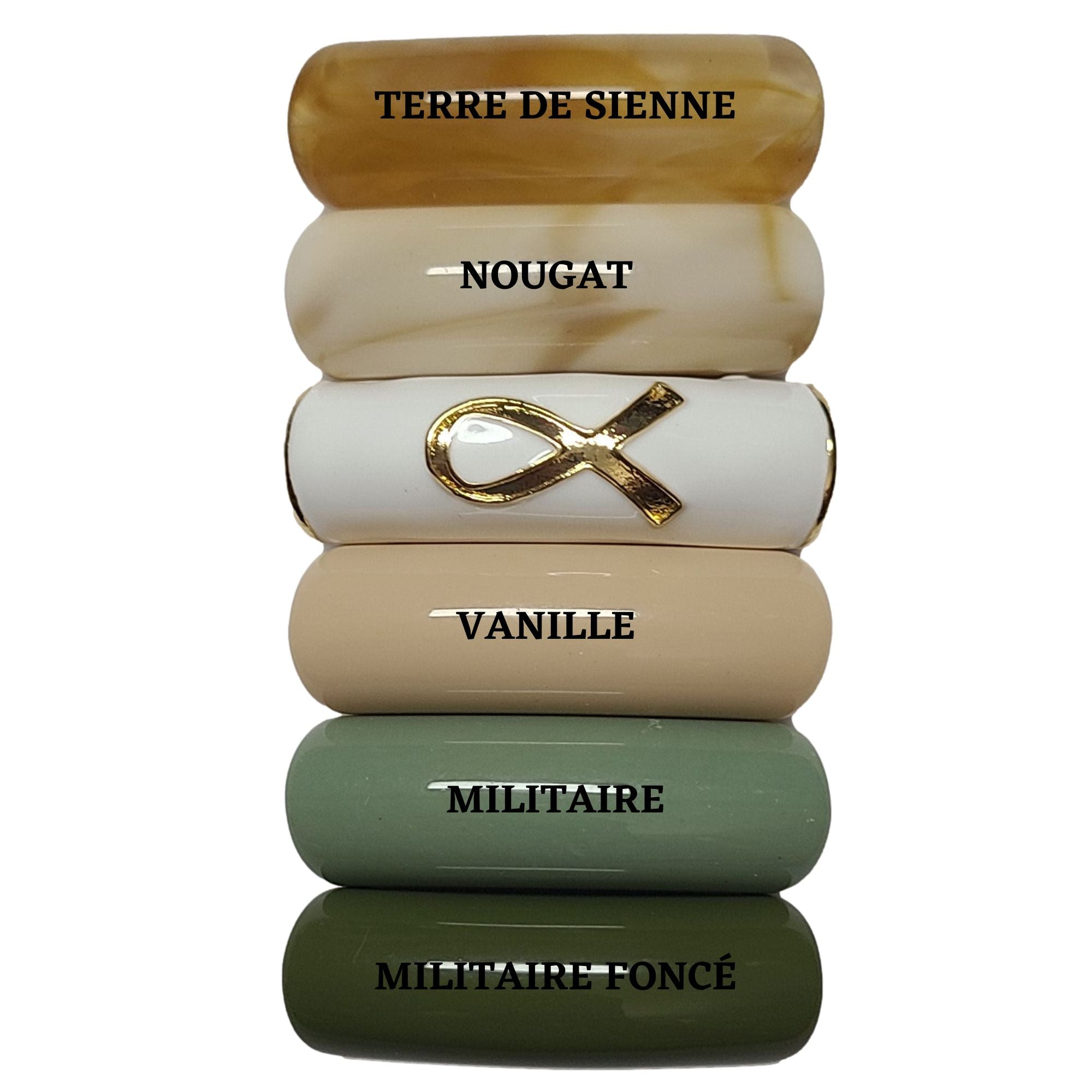 ARTSHOP Camaieux 168 lot 6 tubes incurvés beige vert 12MM