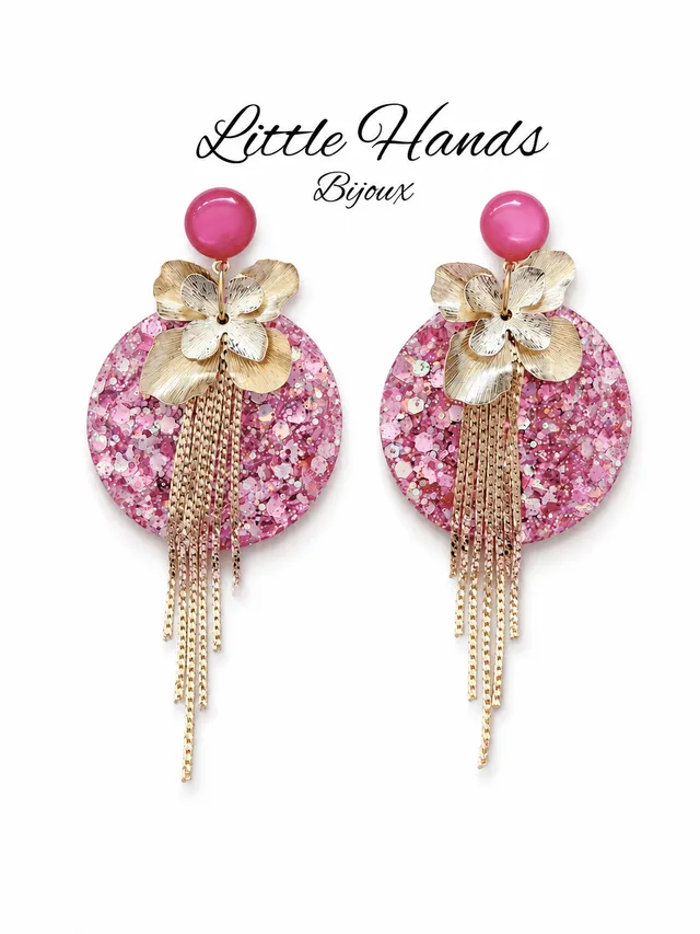 Little Hands Bijoux Capucine Pink Fever boucles d'oreilles roses