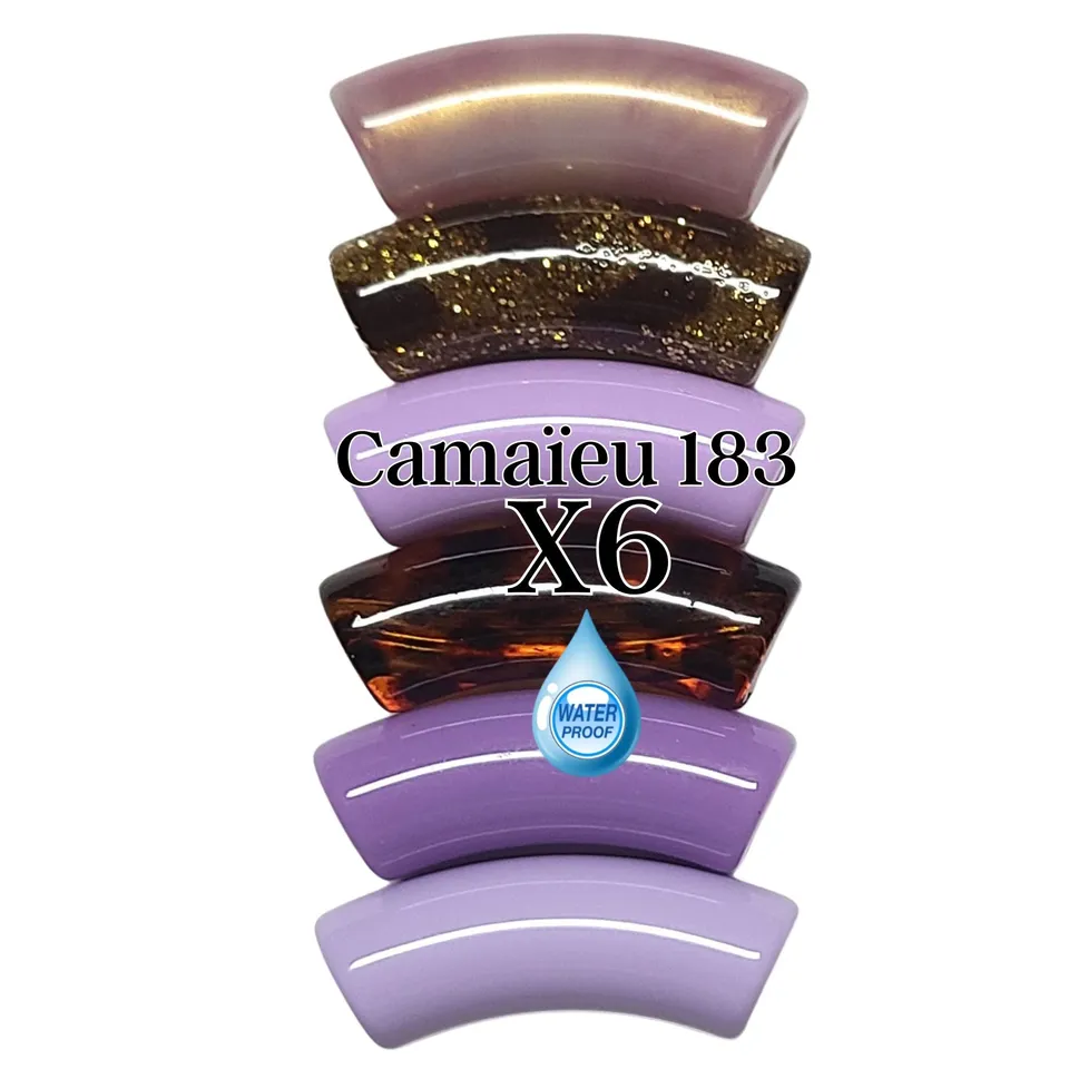 ARTSHOP Camaieux lot 6 tubes incurvés 12mm violet n°183