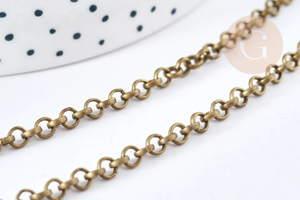 Gingerlily Chaînes G8565 chaîne rolo bronze 4mm 1m
