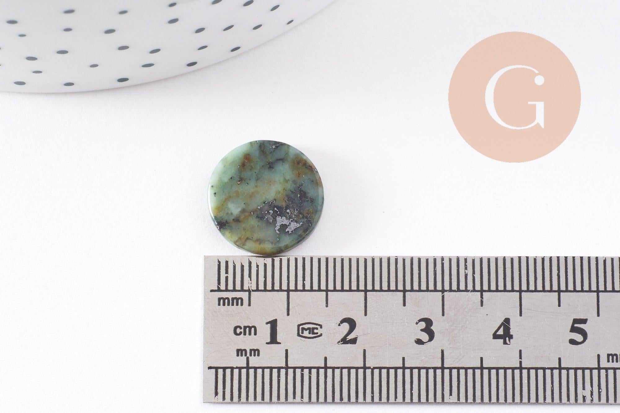 Gingerlily Cabochon disque turquoise africaine 15 mm