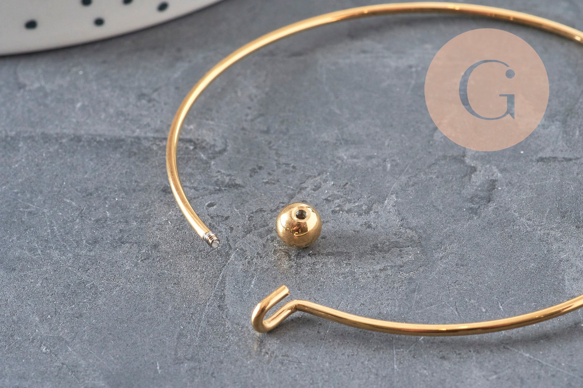 Gingerlily Accessoires G11264 bracelet jonc doré boule 62mm