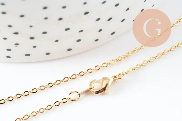 Gingerlily Chaîne collier forçat cuivre doré 16K 45cm 1.8mm x1
