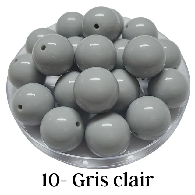 ARTSHOP Boules 20MM n°10 perle gris clair x10 résistante UV