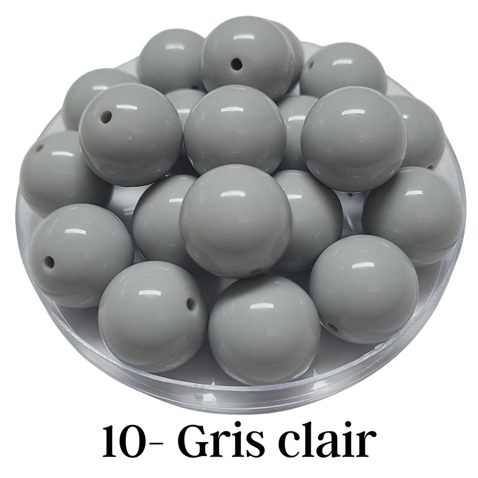 ARTSHOP Boules 20MM n°10 perle gris clair x10 résistante UV