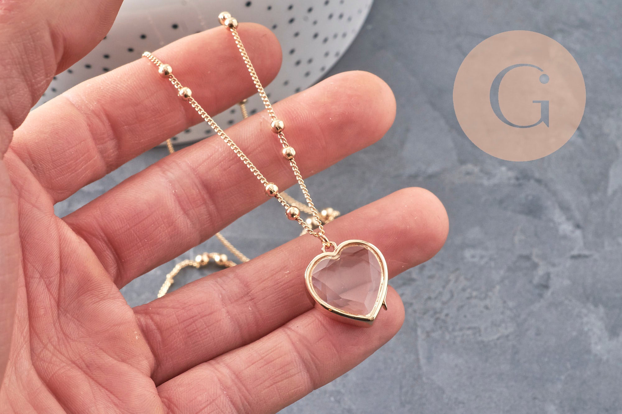 Gingerlily G11088 collier locket cœur doré porte-photo x1