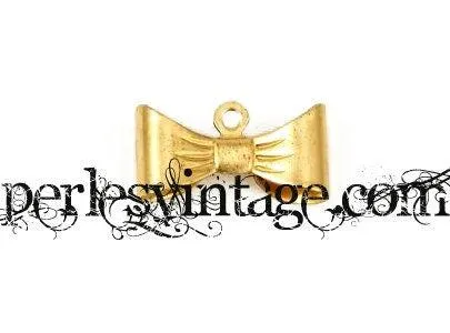 Gingerlily Pendentif nœud laiton brut breloque fine x1