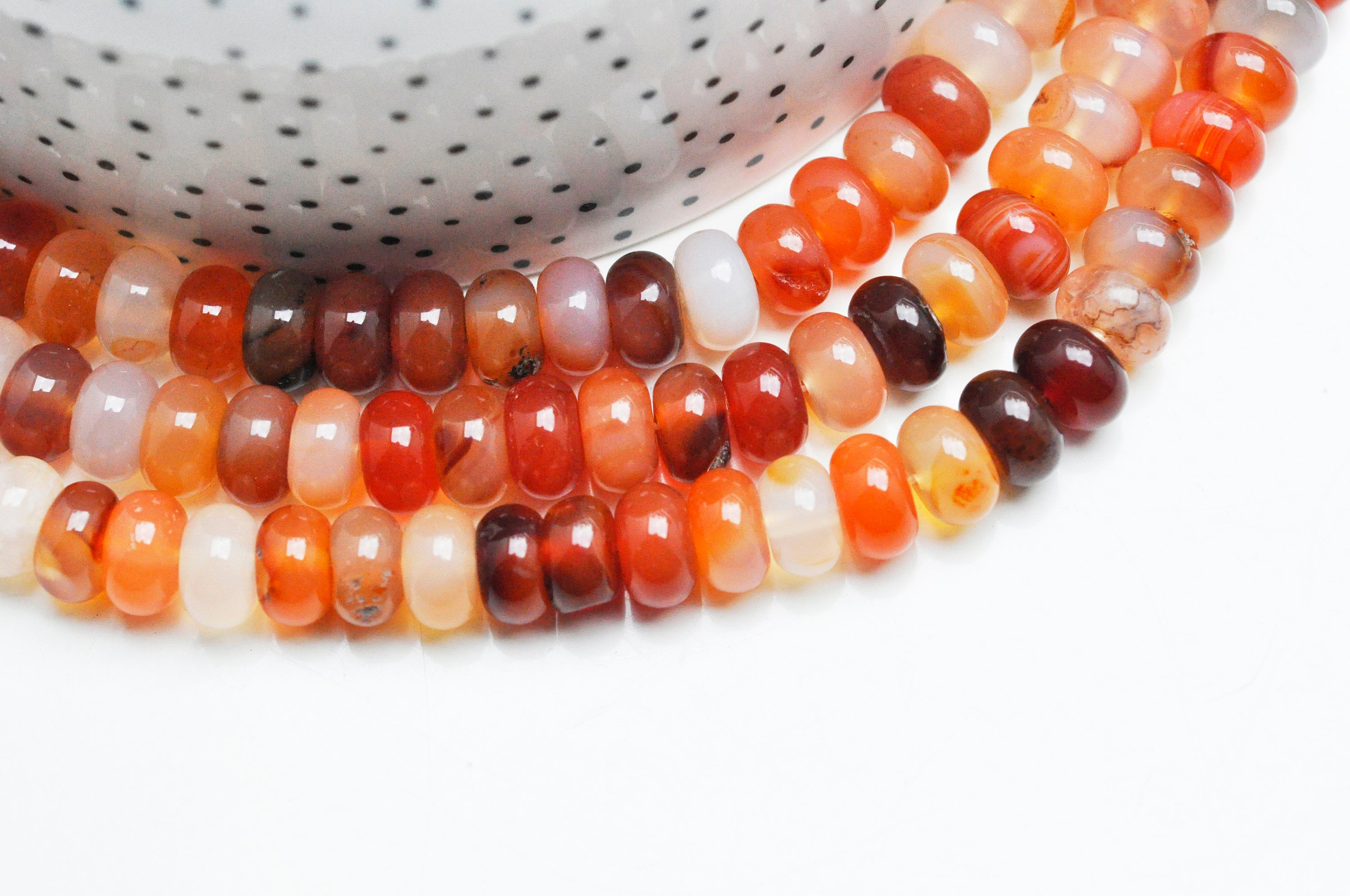 Gingerlily Perles pierre naturelle fil rondelle G4431 cornaline 10mm