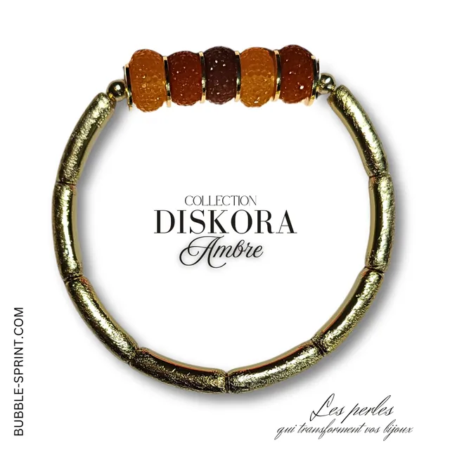 ARTSHOP DISKORA bracelet ambre kit élastique 5,8 cm