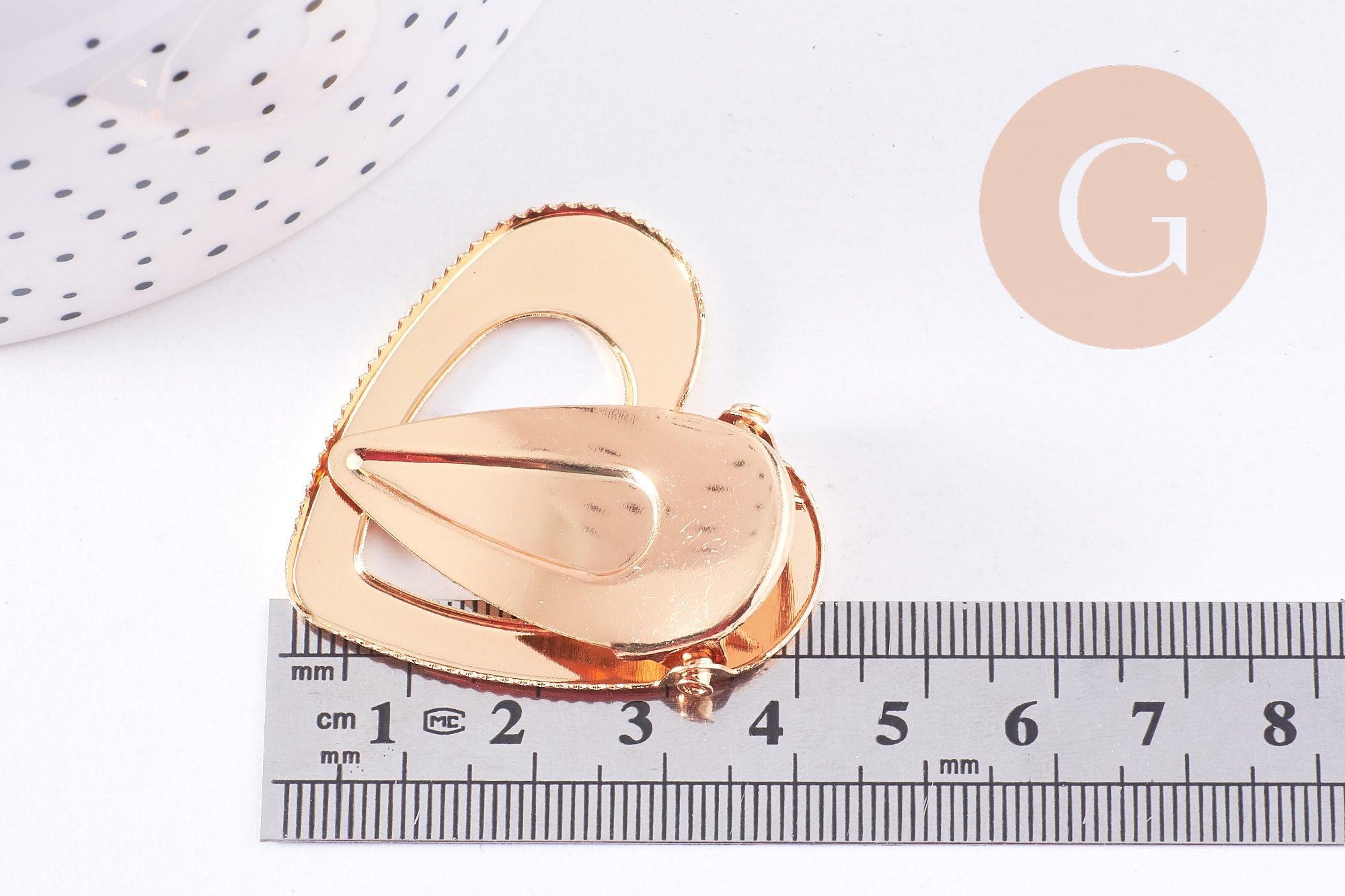 Gingerlily G10688 support barrette coeur zamac doré 40 mm