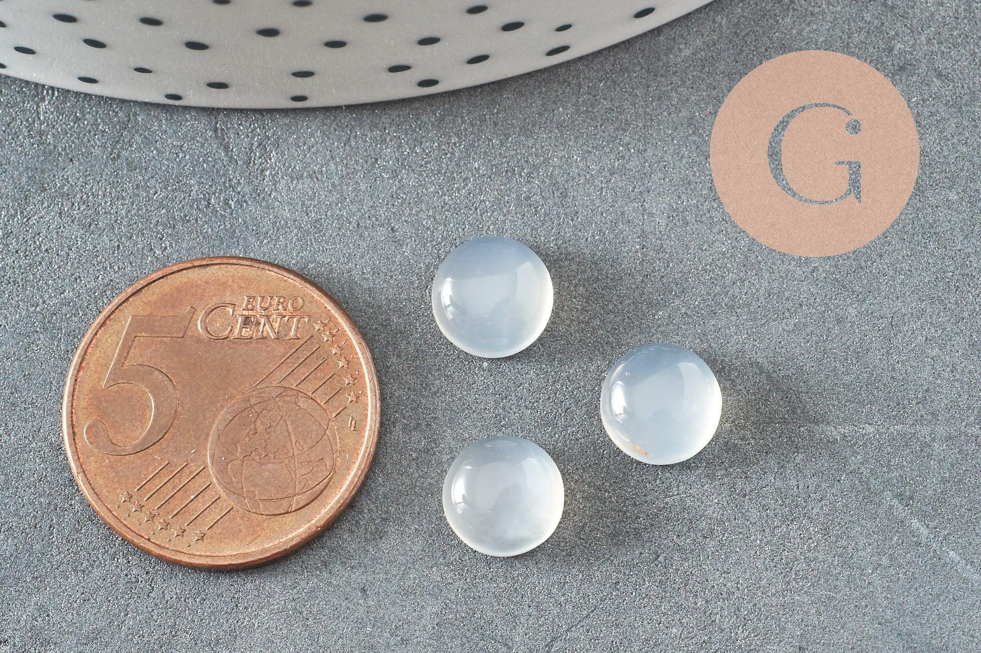 Gingerlily Cabochon rond G10031 agate blanche 8mm unité