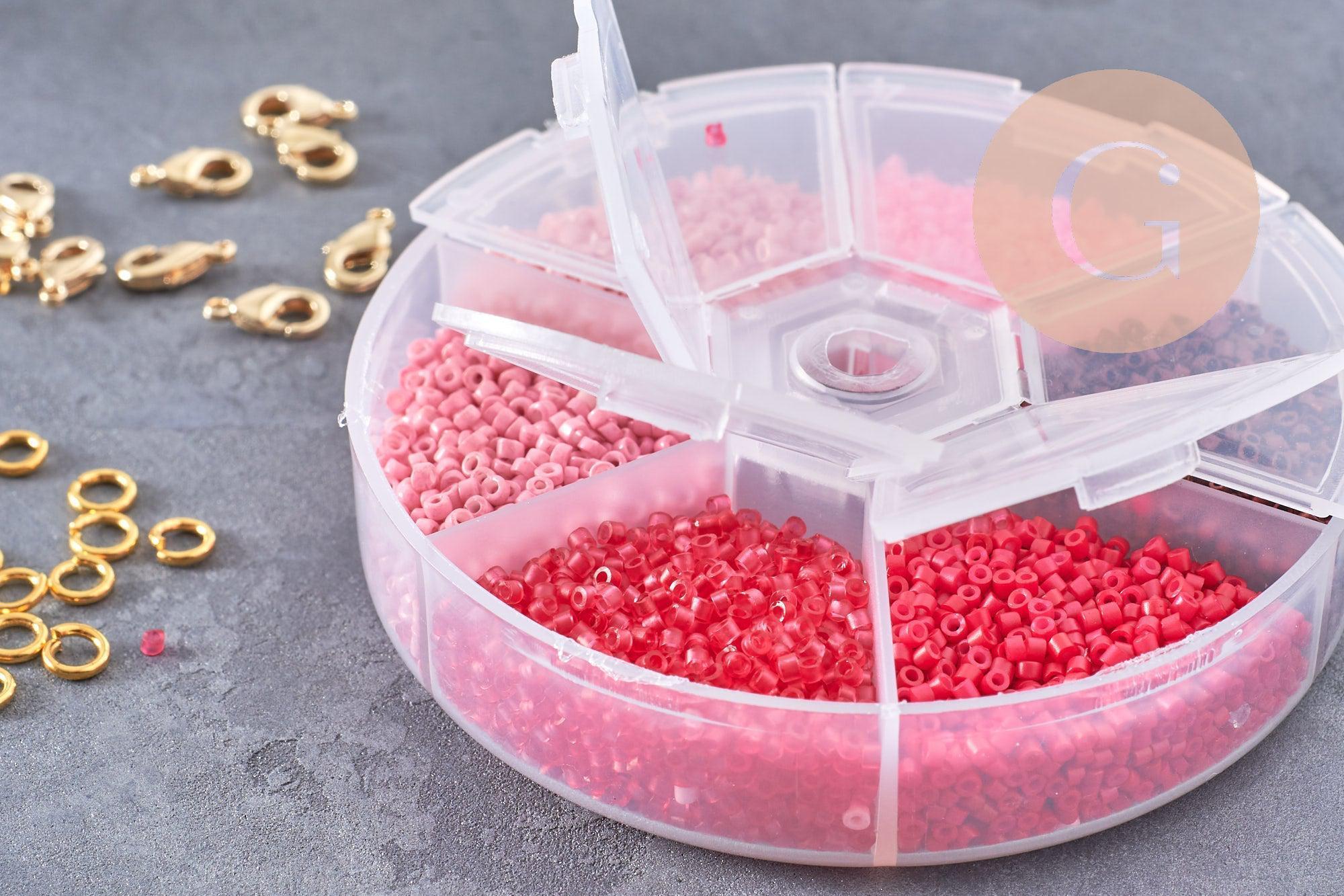 Gingerlily G9189 kit perles rocaille tube verre mix rose
