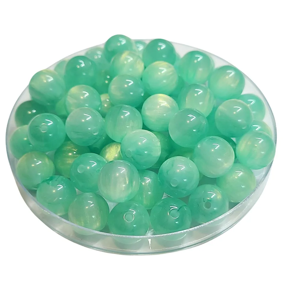 ARTSHOP Boules 12MM 353 perles vert d’eau scintillante x20