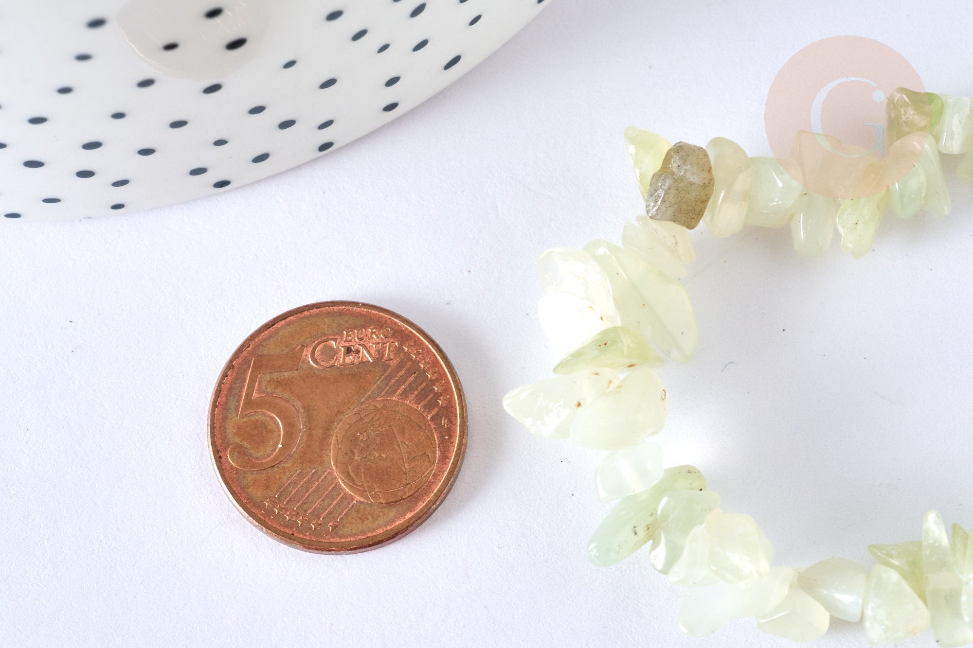 Gingerlily Bracelet élastique chips jade naturel 50mm x1
