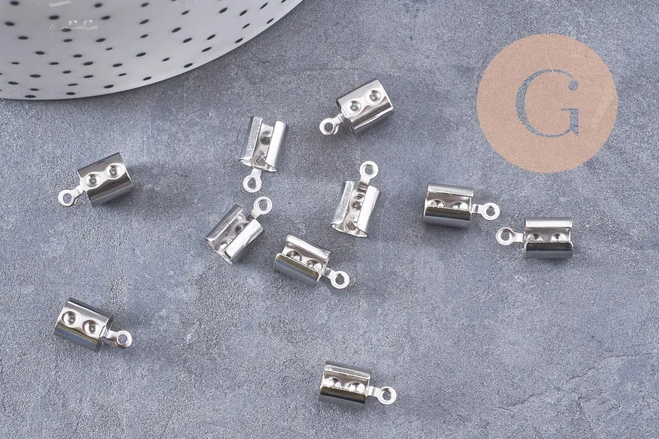Gingerlily Apprêts Embouts Corde Platine 12mm x10 sans nickel
