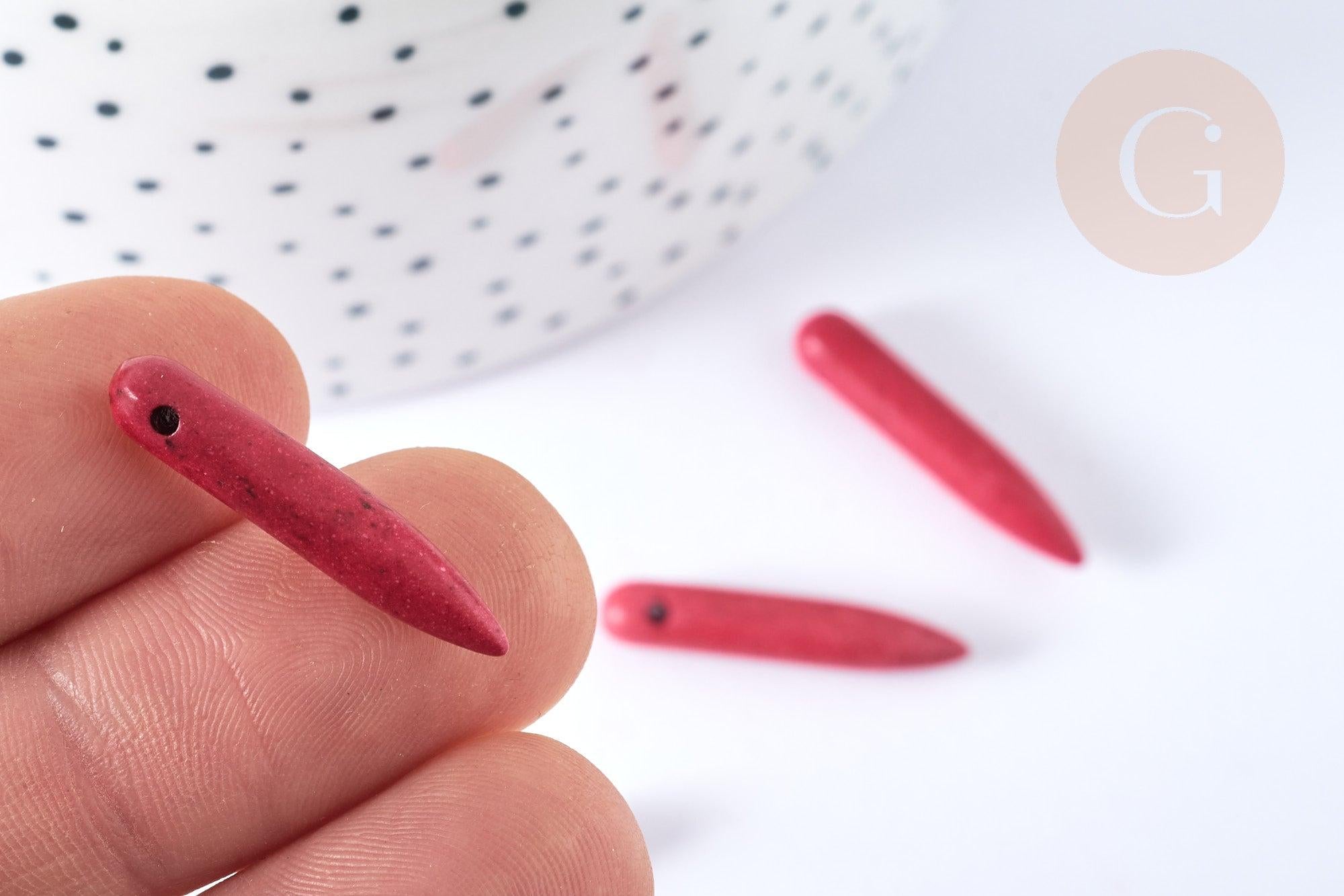 Gingerlily Perles Perles pierre howlite G7428 fuchsia 20-25mm x10