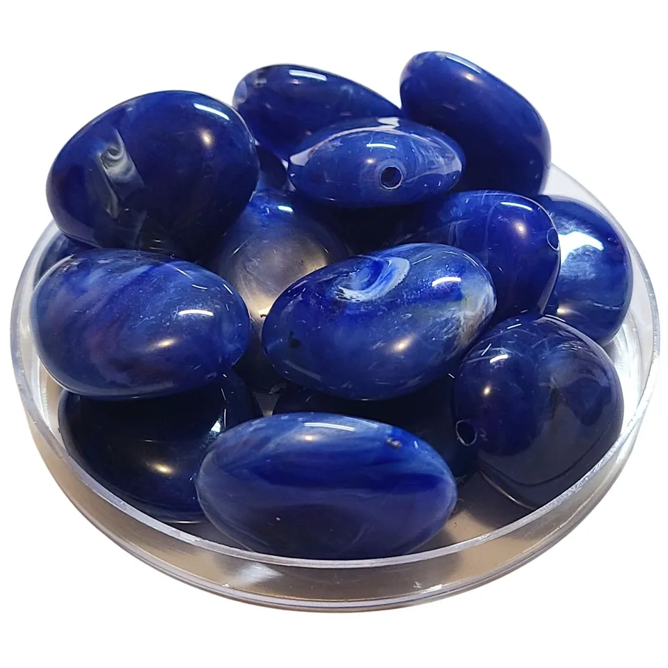 ARTSHOP Galets TIKA 19/30MM Perle Galet Cobalt Marbré x1