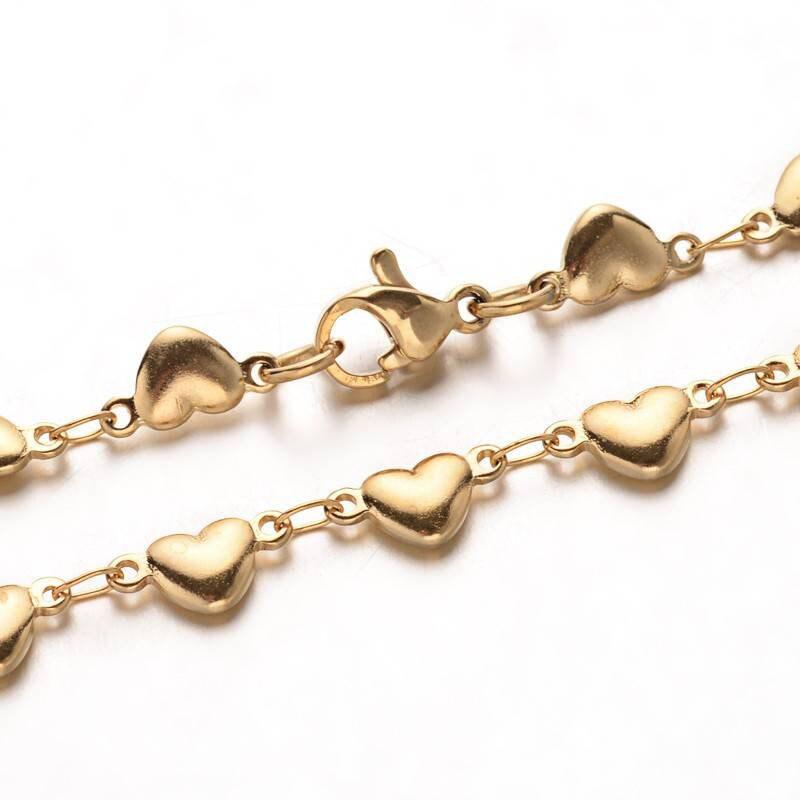 Gingerlily Bracelet coeur acier doré 14k 21 cm x1