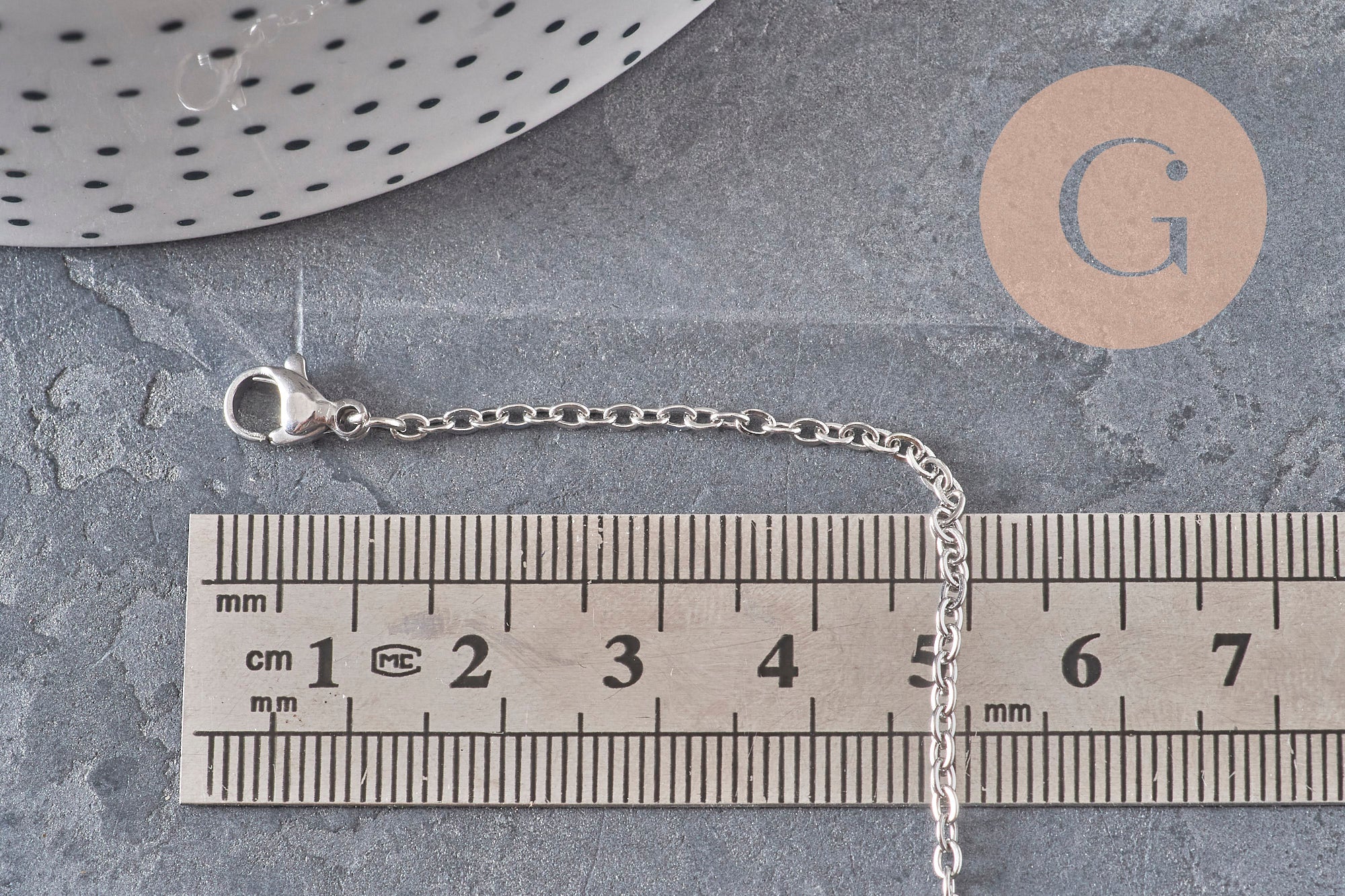 Gingerlily Chaînes collier chaîne forçat platine 2mm 37,8cm x1 inox