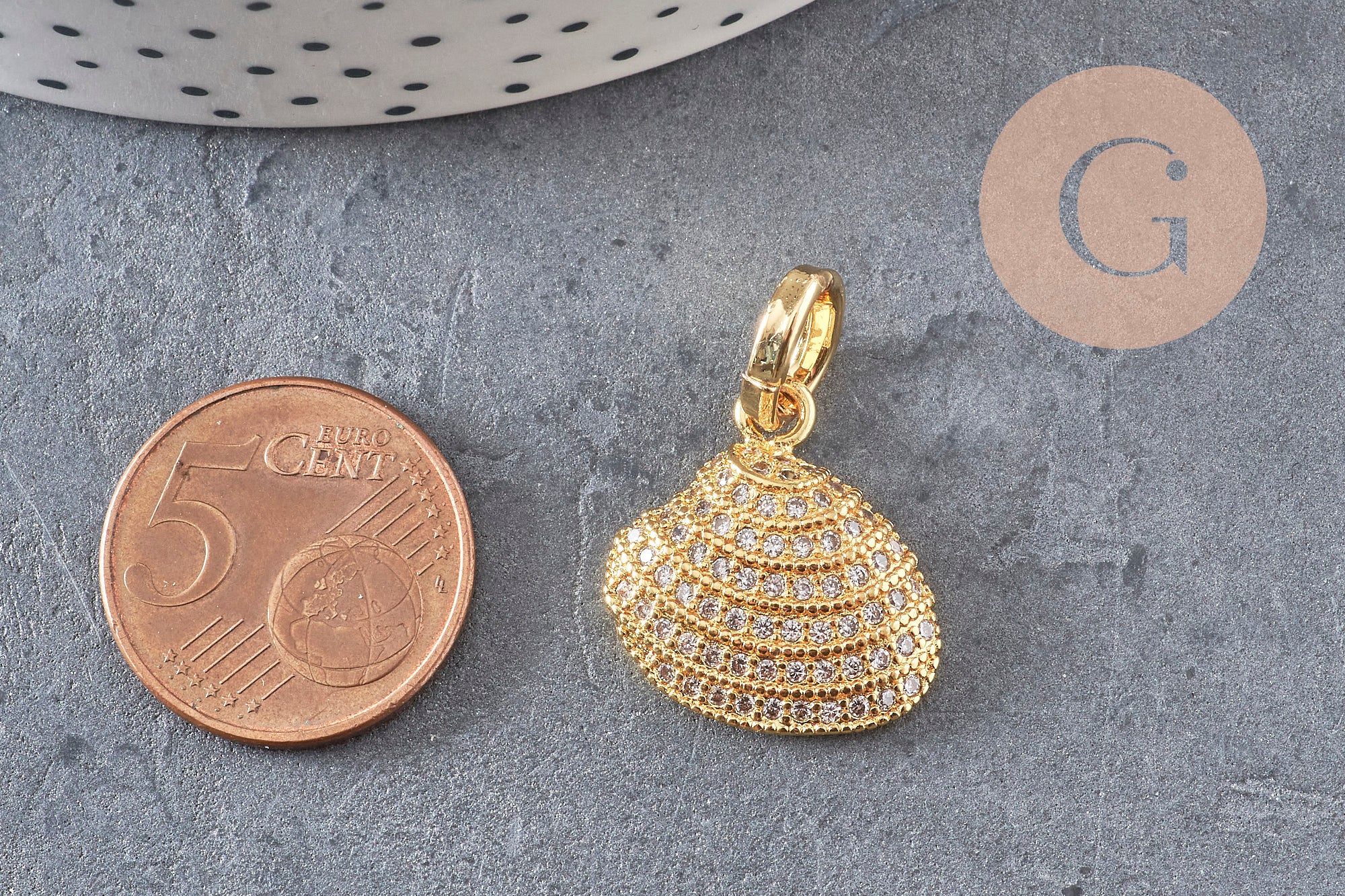 Gingerlily Pendentifs DIY pendentif coquillage G9829 laiton doré 20mm