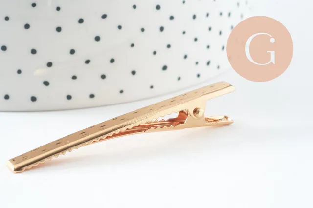 Gingerlily Support barrette pince doré 60mm lot de 2