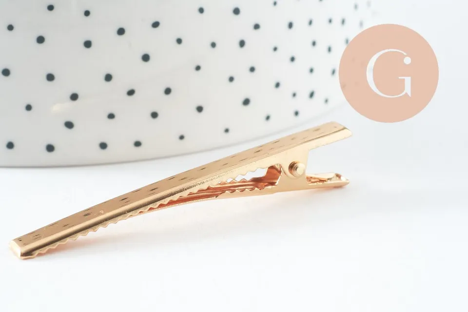 Gingerlily Support barrette pince doré 60mm lot de 2