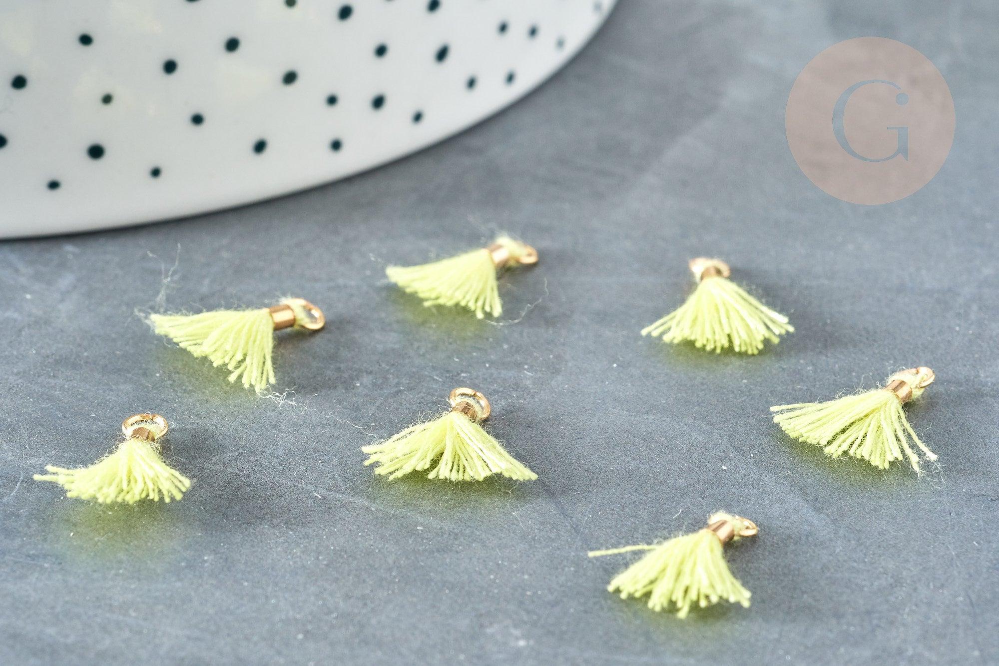 Gingerlily Pendentifs G8219 breloque pompon jaune clair x10