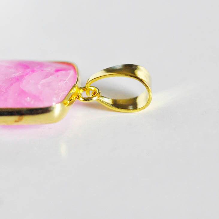 Gingerlily Pendentif pendentif agate rose doré 38mm x1