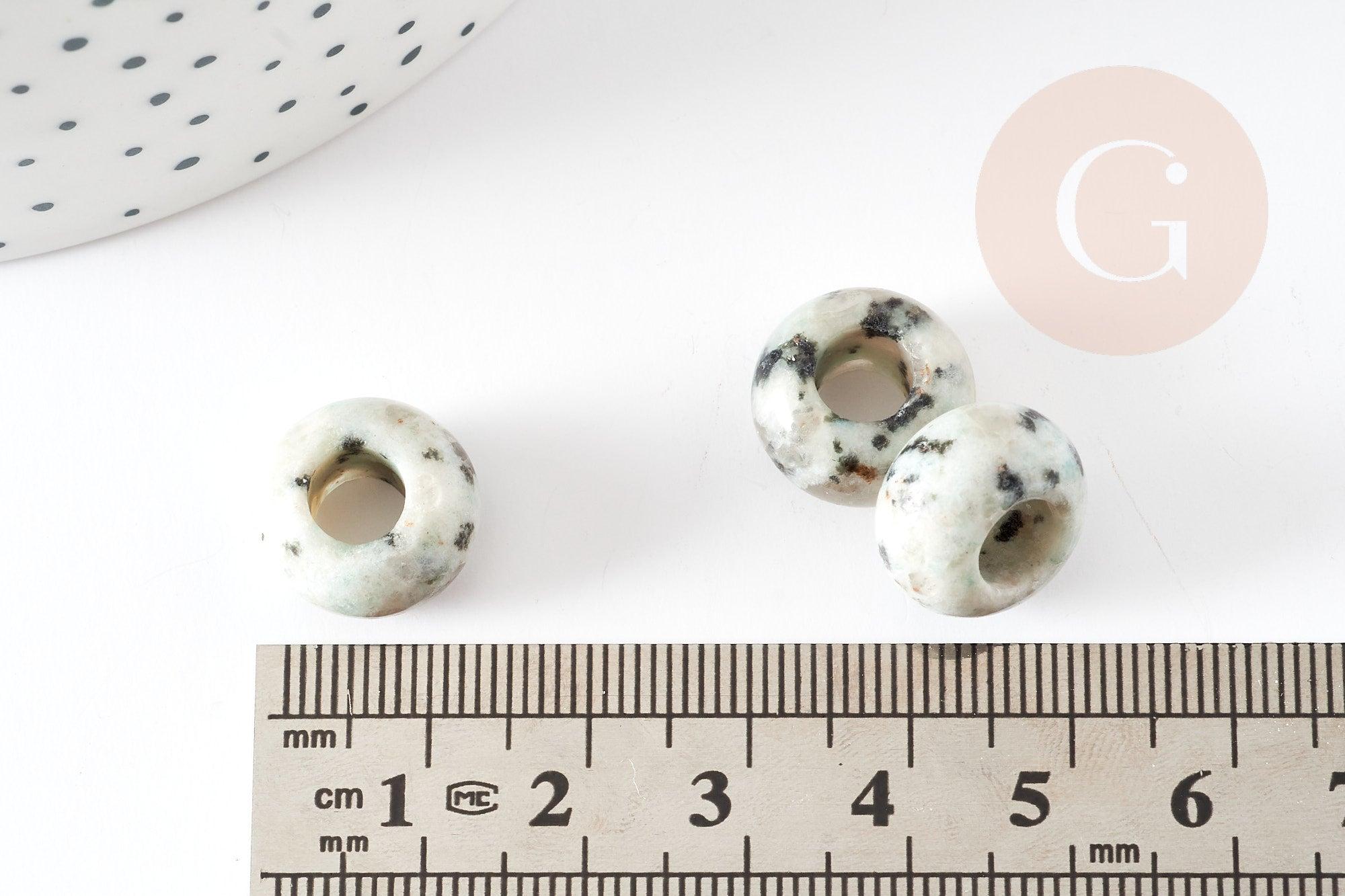 Gingerlily Perle donut jaspe sésame 14mm rondelle x2